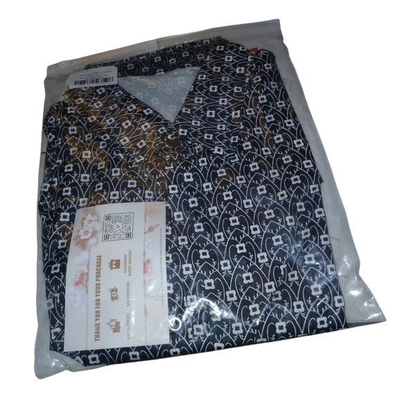 Men's Printed Comfort Flex Short Sleeve Athletic Muscle Button Down sz XL - Picture 2 of 4